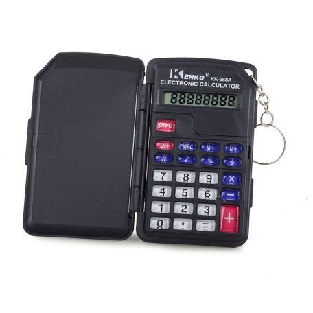 Kulcstartóra szerelhető 8 számjegyű zsebszámológép