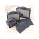 6 darabos rendszerező táska szett - szürke színben