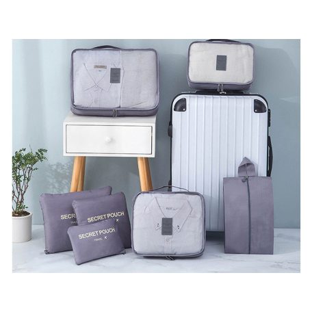 6 darabos rendszerező táska szett - szürke színben