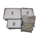 6 darabos rendszerező táska szett - szürke színben