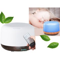  Több színben világító aromaterápiás párásító távirányítóval