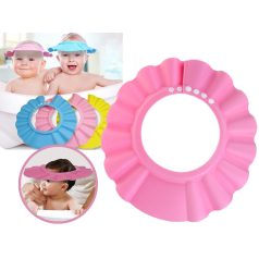   Állítható fürdősapka hajmosáshoz babáknak vagy kisgyerekeknek pink színben