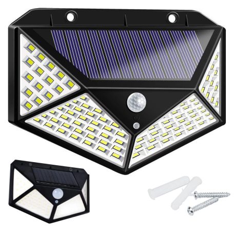100 LED-es napelemes szolár lámpa mozgásérzékelővel (YX-100)