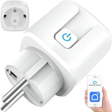 WiFi-s konnektor - telefonról is vezérelhető okos aljzat - 16A, 3680W