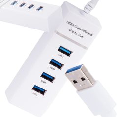 4 portos USB 3.0 elosztó fehér színben