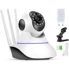   Forgatható mozgásérzékelős WiFi-s beltéri IP kamera 11 db infravörös LED-el és kétirányú audio funkcióval