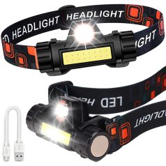 COB LED-es fejlámpa állítható világítással