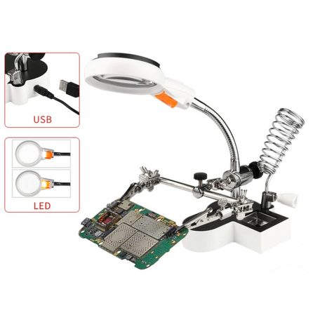 Univerzális állvány forrasztáshoz nagyítóval - 11x/4,5x