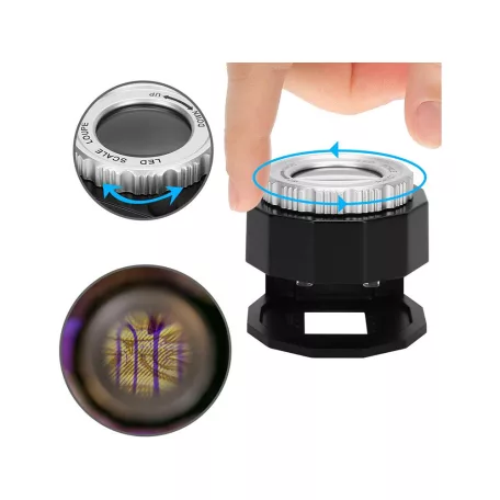 Ékszerész 30x mikroszkóp 3 LED-el és UV fénnyel praktikus tárolóban