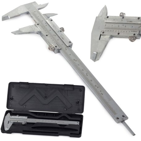 Hagyományos mechanikus tolómérő praktikus tartóban - 150 mm