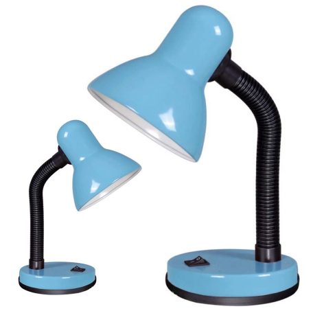 Állítható asztali lámpa kék színben kapcsolóval - 40W