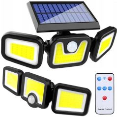   Napelemes lámpa 100 COB LED-el, mozgásérzékelővel és távirányítóval