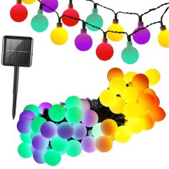 20 LED-es többszínű napelemes lámpafüzér