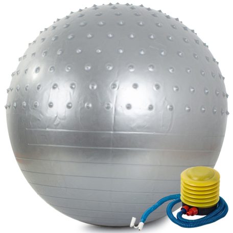 Felfújható fitnesz labda pumpával ezüst színben - 55 cm