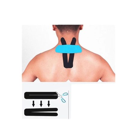 Kineziológiai tapasz izmok rögzítésére fekete színben - 5 méteres