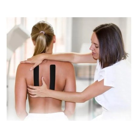 Kineziológiai tapasz izmok rögzítésére fekete színben - 5 méteres