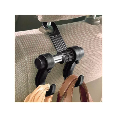 Autós fejtámlára szerelhető dupla táska- vagy szatyortartó