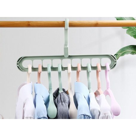 Multifunkciós ruharendező fogas zöld színben - 2 db
