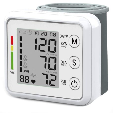 Digitális vérnyomásmérő LCD kijelzővel praktikus tartóban