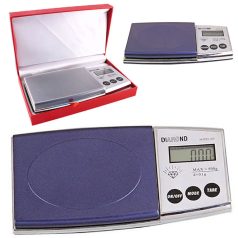   Diamond digitális ékszermérleg LCD kijelzővel tartóban 500g-ig 0,1g pontossággal mér