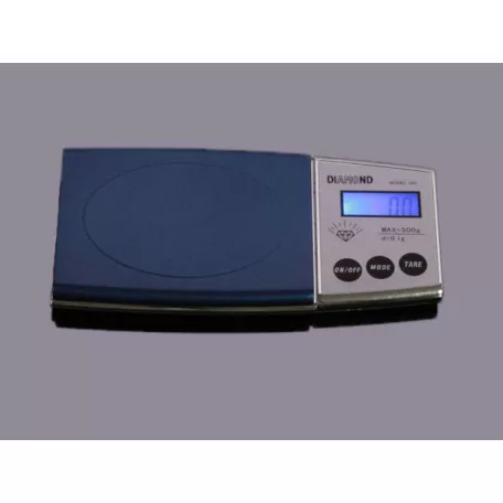 Diamond digitális ékszermérleg LCD kijelzővel tartóban 500g-ig 0,1g pontossággal mér