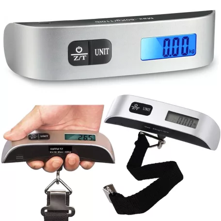 Elektronikus poggyászmérleg LCD kijelzővel - 50 kg