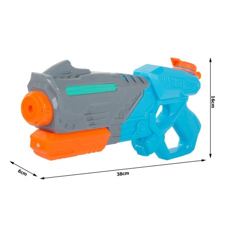 Nagy vízipisztoly kék-szürke-narancssárga színben - 38 cm x 16 cm x 6 cm