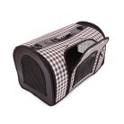 Összecsukható kisállat hordozó vállpánttal fehér-szürke-barna színben XL-es méretben