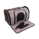 Összecsukható kisállat hordozó vállpánttal fehér-szürke-barna színben XL-es méretben