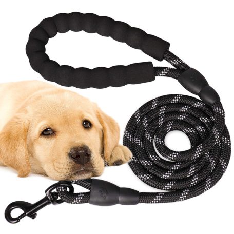 Erős póráz kutyáknak kötélből fényvisszaverős nyéllel