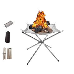 Hordozható és összecsukható tűzrakó állvány