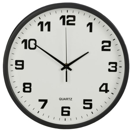 25 cm-es klasszikus kerek, csendes falióra fekete színben
