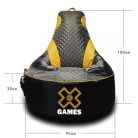 Gamer Orange XXL babzsákfotel + Ajándék Puff