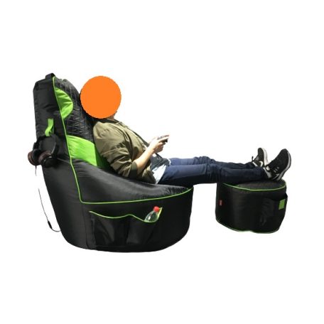 Gamer Green XXL babzsákfotel + Ajándék Puff