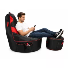 Gamer Red XXL babzsákfotel + Ajándék Puff