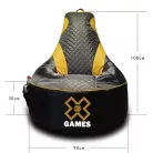 Gamer Red XXL babzsákfotel + Ajándék Puff