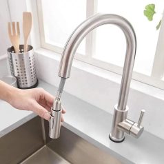   Konyhai prémium csaptelep hosszabbítható fejjel és nyomásfokozóval