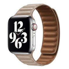   Prémium Mágneses Keheki színű Bőrszíj Apple Watch 42/44/45/49