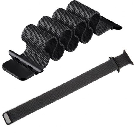 Milánó Fekete Fém Óraszíj Apple Watch 38/40/41 - mágneses