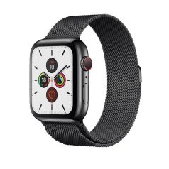   Milánó Fekete Fém Óraszíj Apple Watch 42/42/45/49 - mágneses