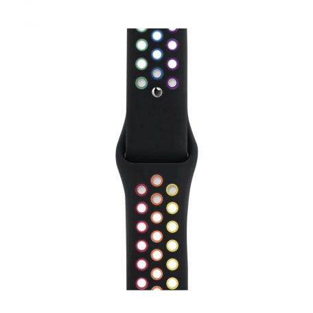 Sports Wear Black-Rainbow Szilikon Óraszíj Apple Watch 38/40/41