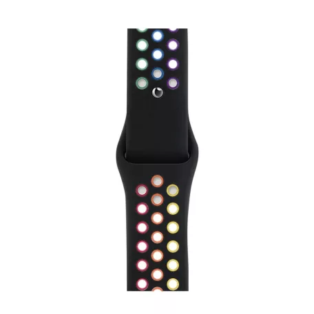 Sports Wear Black-Rainbow Szilikon Óraszíj Apple Watch 42/44/45/49