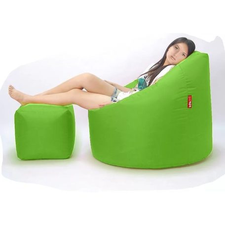 Grande XXXL babzsák + Ajándék puff - lime green