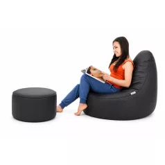 XXL textilbőr babzsák fotel + ajándék puff