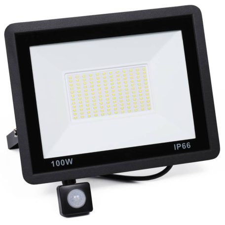 100W mozgásérzékelős kültéren is használható vízálló LED reflektor IP66 9000 lumen