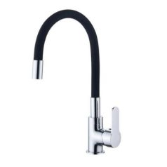   Fekete-króm egykaros konyhai csaptelep flexibilis kifolyóval