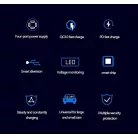 Autós töltő 4 USB-vel (3 x USB 3.1A + 1 x 66 W) USB Quick Charge 3.0 technológiával és akkumulátorfeszültség kijelzővel