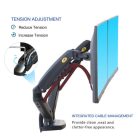 NB F160 állítható magasságú dupla forgatható asztali monitor tartó (17"-27") 43 cm - 68 cm közötti képátlókhoz