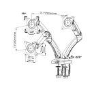 NB F160 állítható magasságú dupla forgatható asztali monitor tartó (17"-27") 43 cm - 68 cm közötti képátlókhoz