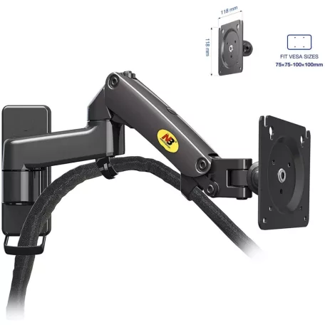 NB F150 állítható magasságú forgatható asztali monitor tartó (17"-35") 43  cm - 89 cm közötti képátlóhoz